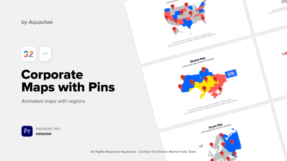 Corporate Maps With Pins Premiere Pro Template
