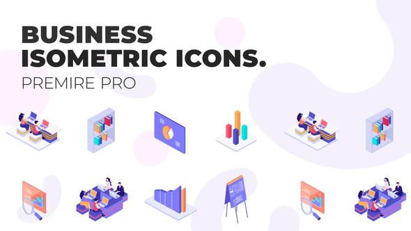 Business Office - MOGRT Isometric Icons