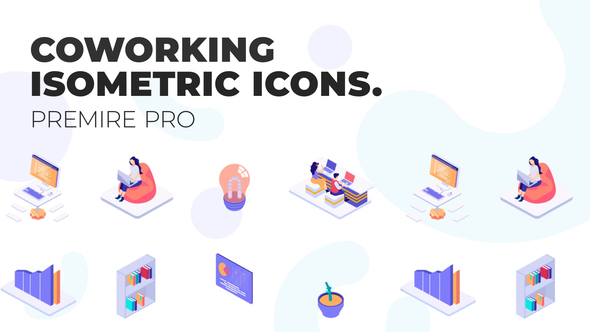 Coworking Space - MOGRT Isometric Icons