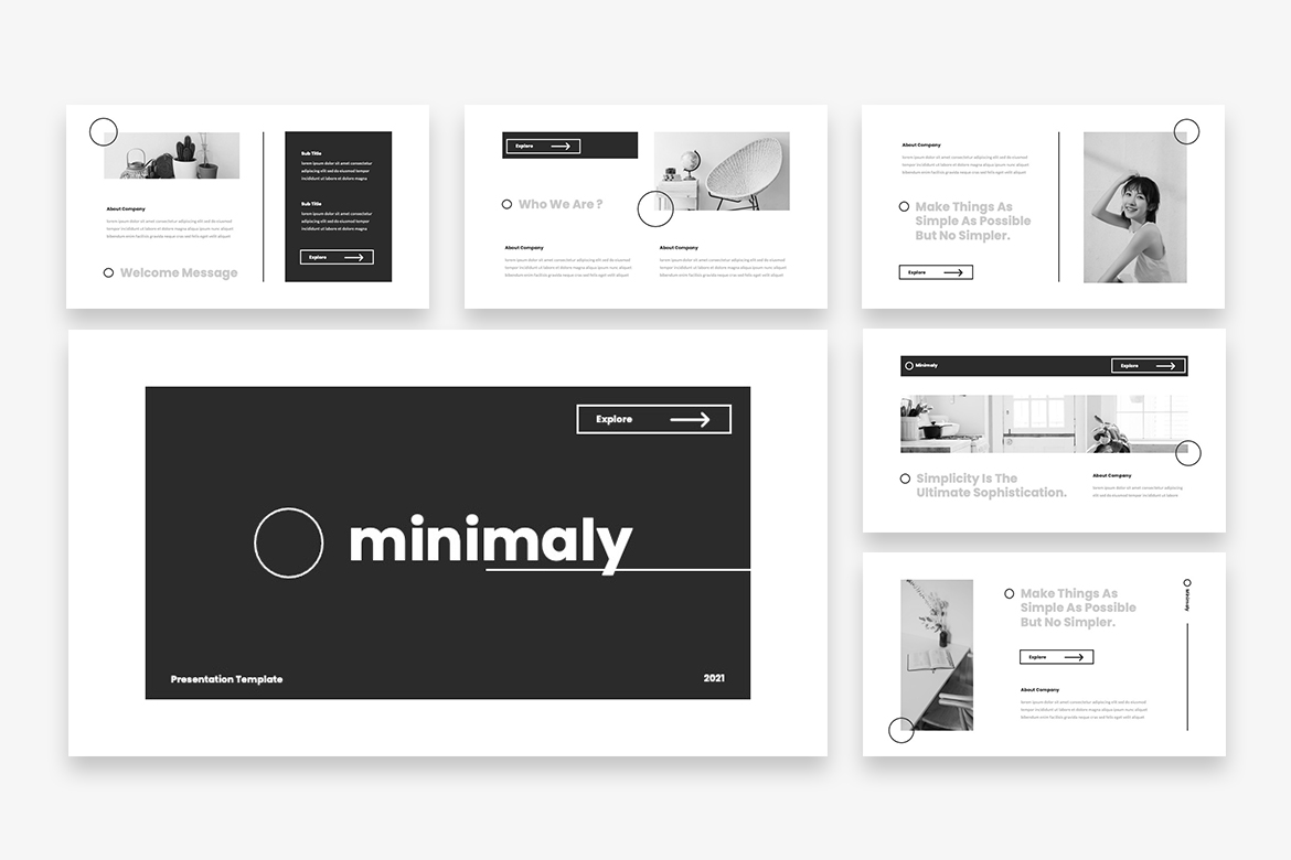 Minimaly Black & White PowerPoint Template By TyperLine | GraphicRiver