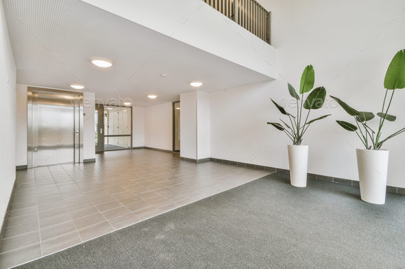 Lobby of a modern residential building