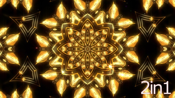 4k Gold Mandala Kaleido