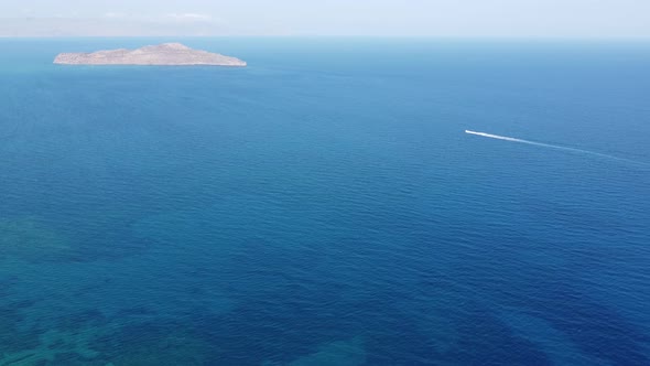 Aerial Drone Video of Beach in Crete Island Greece alt