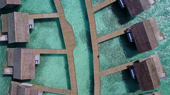 Daytime panorama of sea view beach wildlife by clear sea and sand background near resort alt