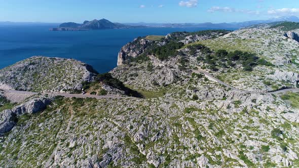 Flight Over Beautiful Seashore at Mallorca