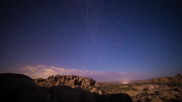 Moon Set and Milky Way in Joshua Tree National Park, CA 2 alt