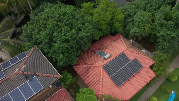 solar panels installed on the roof of the house