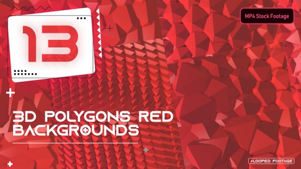 3D Polygons Red Backgrounds
