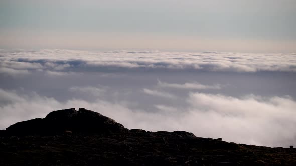 Clouds over Mountain Peak. Timelapse alt