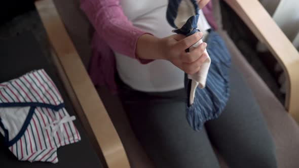 Happy Pregnant Woman and Expecting Baby at Home alt