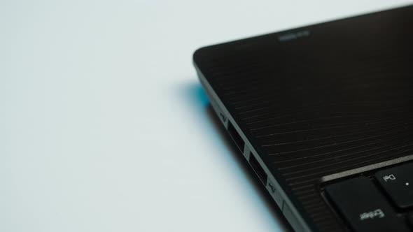 Using Flash Drive Closeup Stealing Information with Usb From Laptop alt