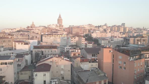 Galata Tower and Old buildings around it