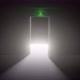 Door with exit sign opening to light. - VideoHive Item for Sale
