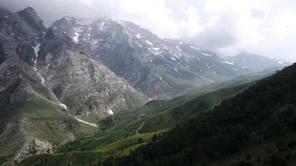 High and snowy peaks during spring