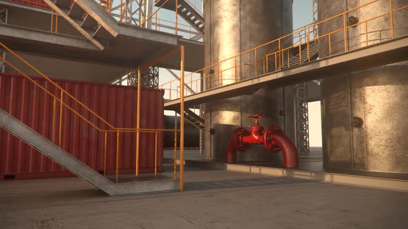 A big drill rig on the oil field. A rig is used in the petrochemical industry. alt