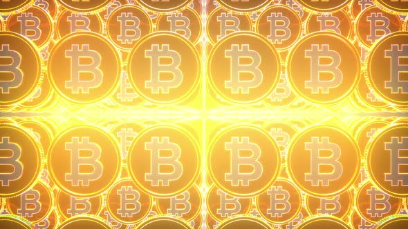 4k Many Glow Bitcoin Rows