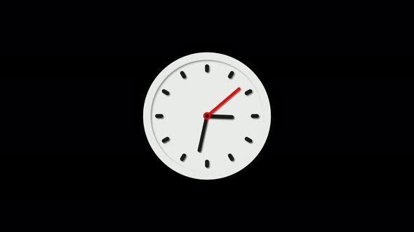 White Color Counting Down Clock Isolated Animated  alt