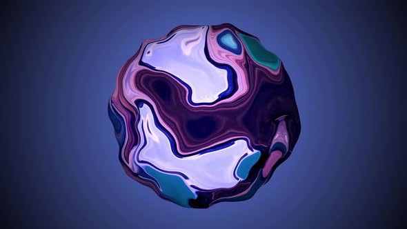 Liquid marble ball rotation on gradient background. A 93