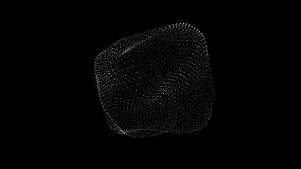 Flowing particles inside the sphere. Seamless loop
