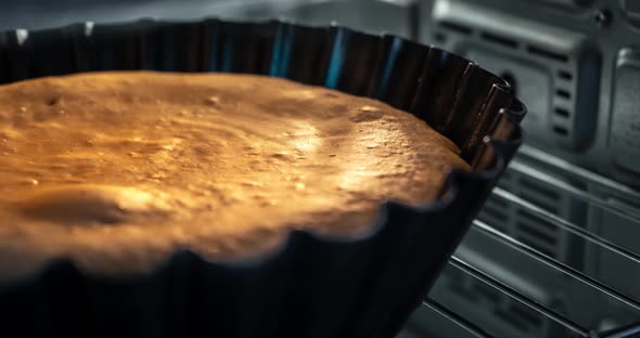 Home Made Sweet Cake in Oven Microwave Timelapse