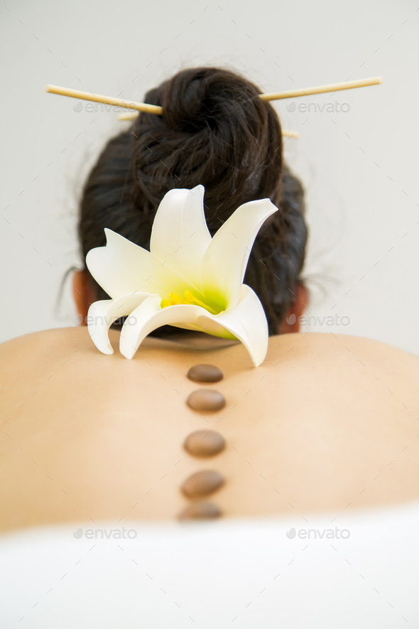 Hot stone massage theory - Stock Photo - Images