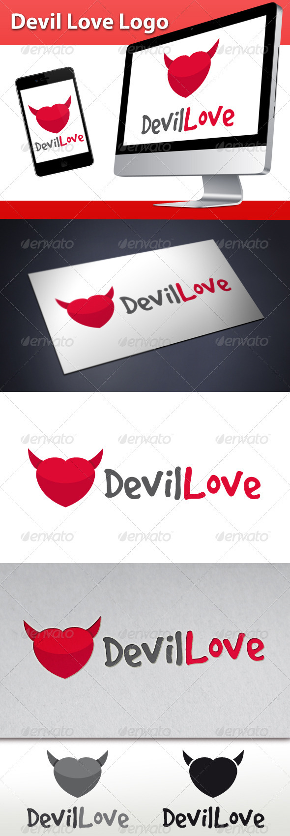 Devil Love Logo - Symbols Logo Templates