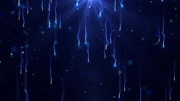 Shocking Blue Particles Trailing And Landing Background