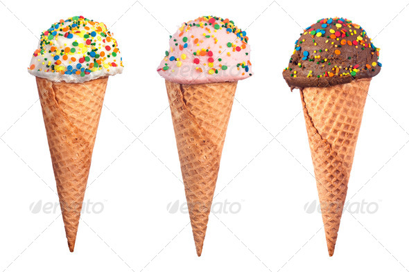 Ice Cream Cone Assortment - Stock Photo - Images