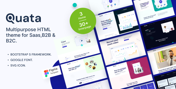 Quata - Saas & Software Startup HTML Template