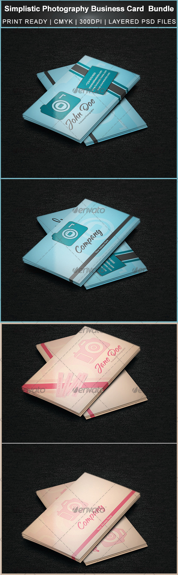 Simplistic Photography Business Card Bundle - Industry Specific Business Cards