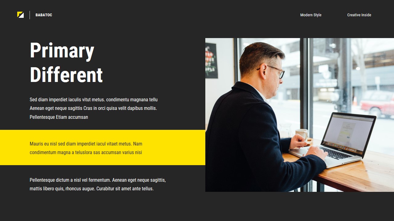 Babatoc - Creative Black Yellow Company Profile Powerpoint Presentation ...