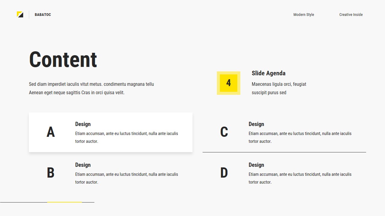 Babatoc - Creative Black Yellow Company Profile Powerpoint Presentation ...