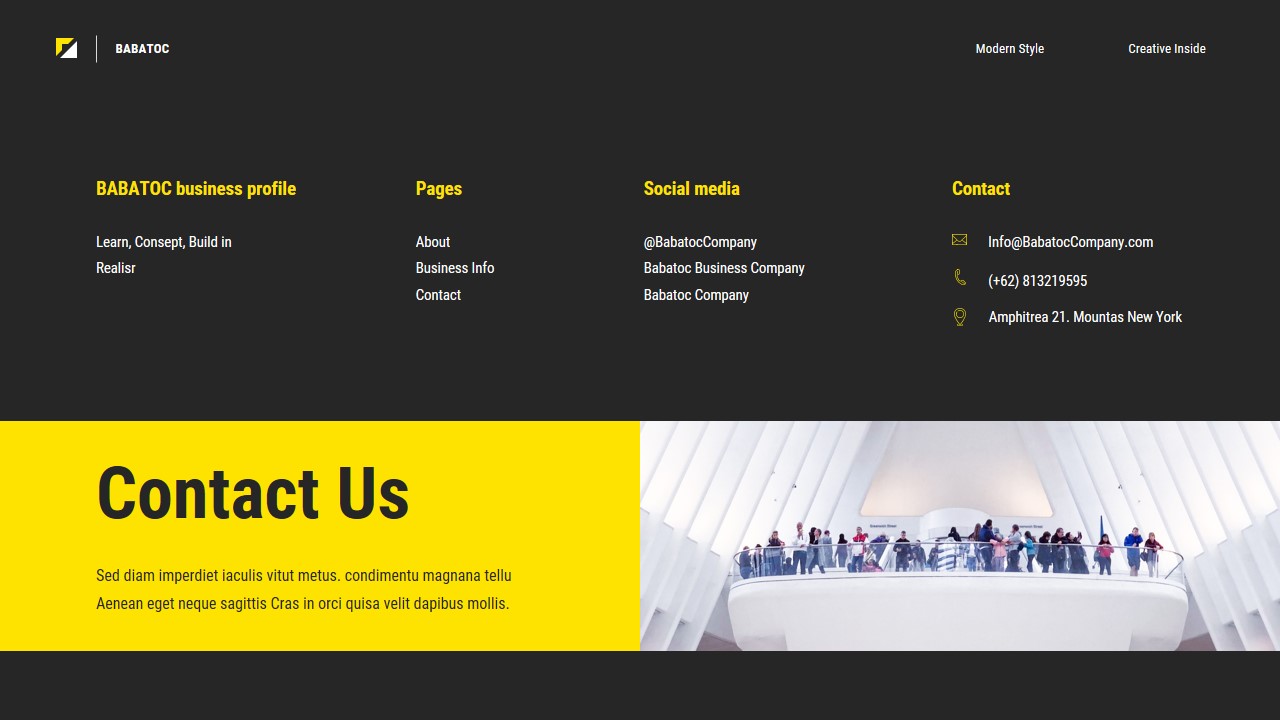 Babatoc - Creative Black Yellow Company Profile Powerpoint Presentation ...
