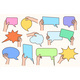Collection of People Hands Holding Speech Bubbles