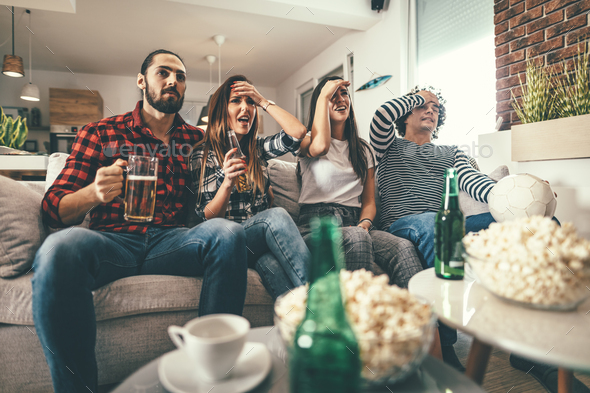 Disappointed Soccer Fans - Stock Photo - Images