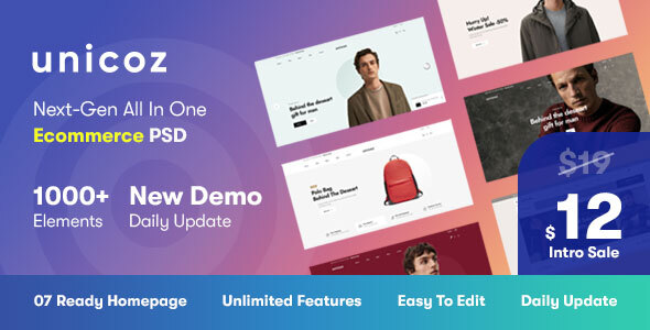 Unicoz Ecommerce PSD Template