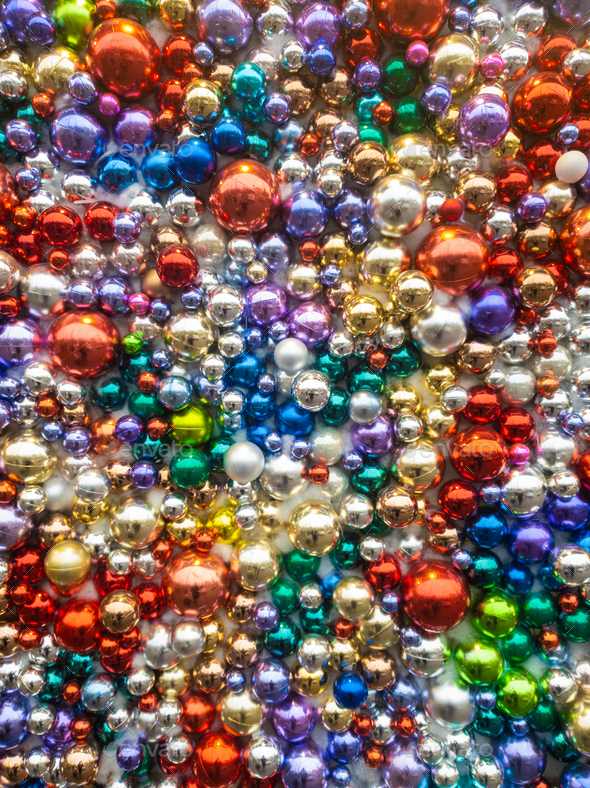 Abstract image of lots of colorful glittery balls and speheres. Background for holiday or party - Stock Photo - Images