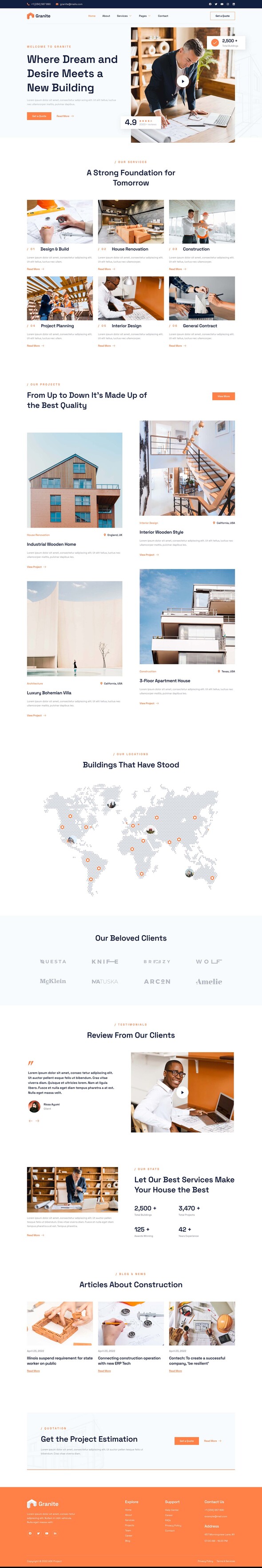 Granite - Construction & Building Company Elementor Template Kit