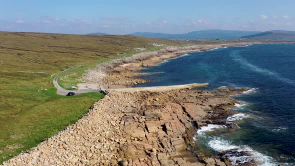Aerial View of the Pier By Marmeelan and Falcorrib South of Dungloe County Donegal  Ireland alt