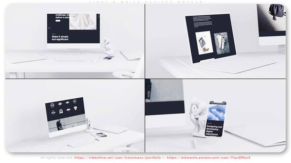 Light N White Devices Mockup Product Promo template preview