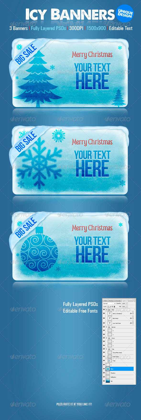 Icy Banners - Banners & Ads Web Elements