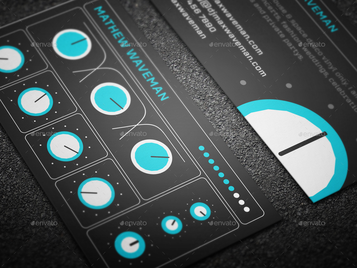 Rotary DJ Business Card Template, Print Templates GraphicRiver