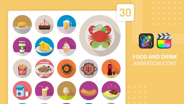 Food and Drink Animation Icons | Final Cut Pro & Apple Motion