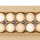 Fresh chicken eggs, raw hen eggs, in a cardboard container, from above - PhotoDune Item for Sale