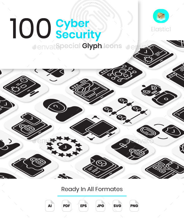 Cyber Security Glyph Icons