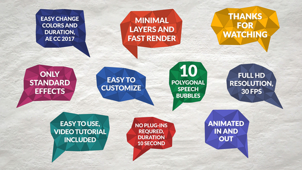 10 Polygonal Speech Bubbles alt