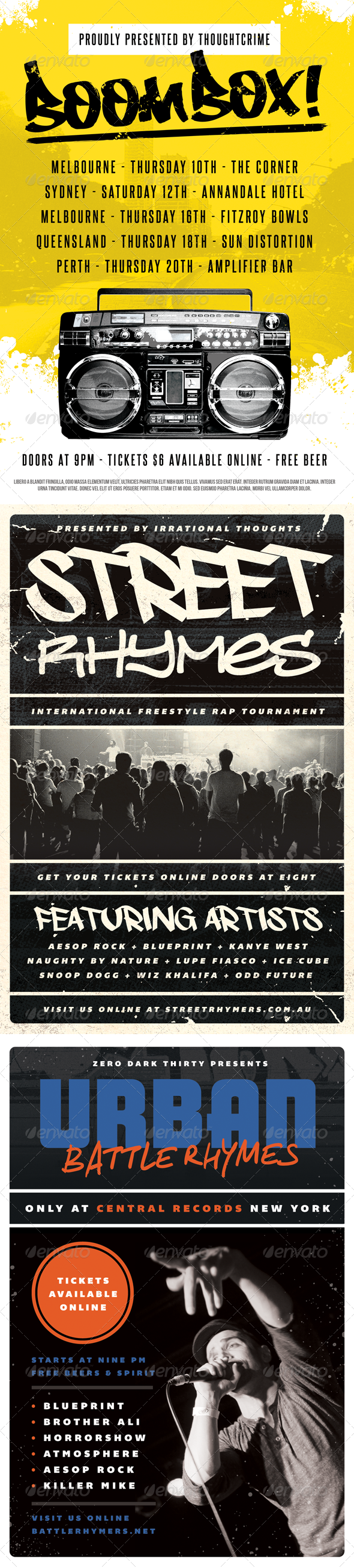 Hip-Hop Flyer Bundle - Volume One - Concerts Events