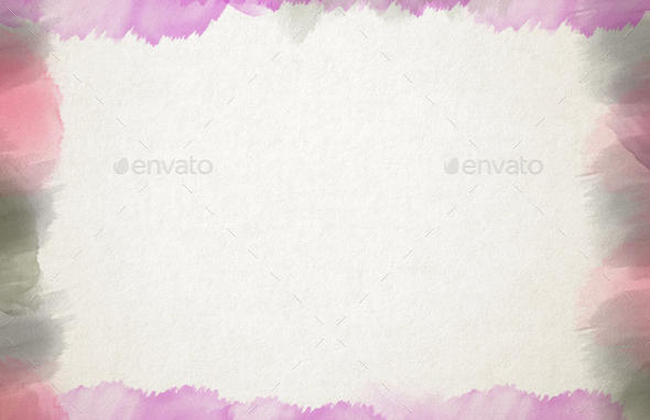Romantic red watercolor brush strokes background, empty frame to include text, copy space.