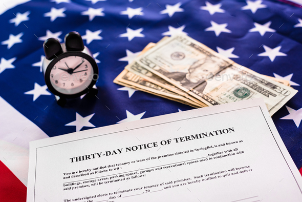 Notice 30 days in advance of termination of the rental contract