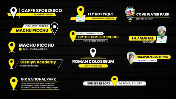 GPS & Location Lower Thirds Elements template preview